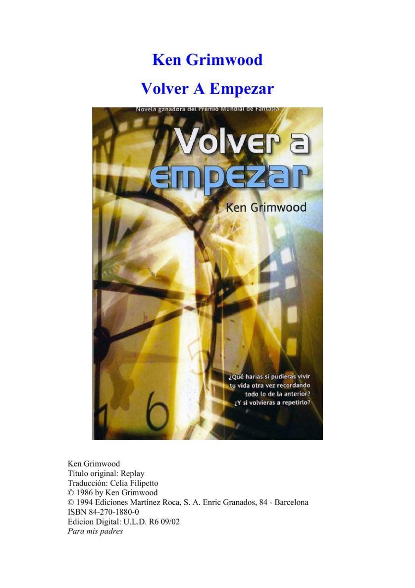 Portada de Volver a empezar